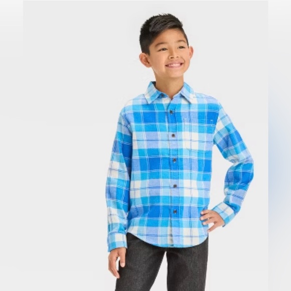 Cat & Jack Other - Cat & Jack Blue Plaid Shirt